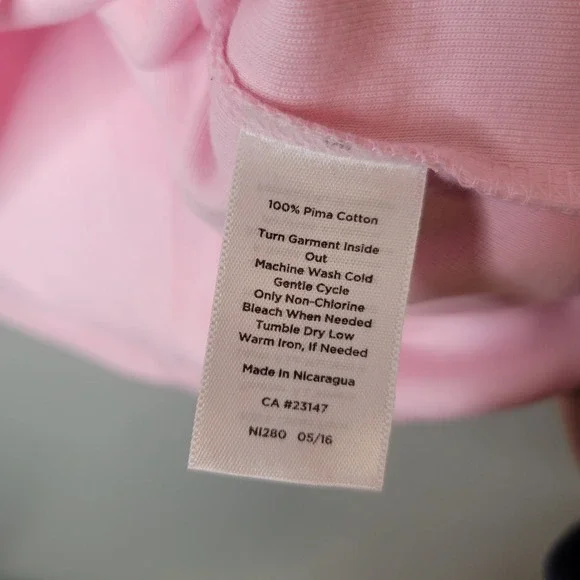 Talbots Tee Shirt Womens Size XL Baby Pink 100% Pima Cotton L/S Crew Neck Top - Picture 9 of 9